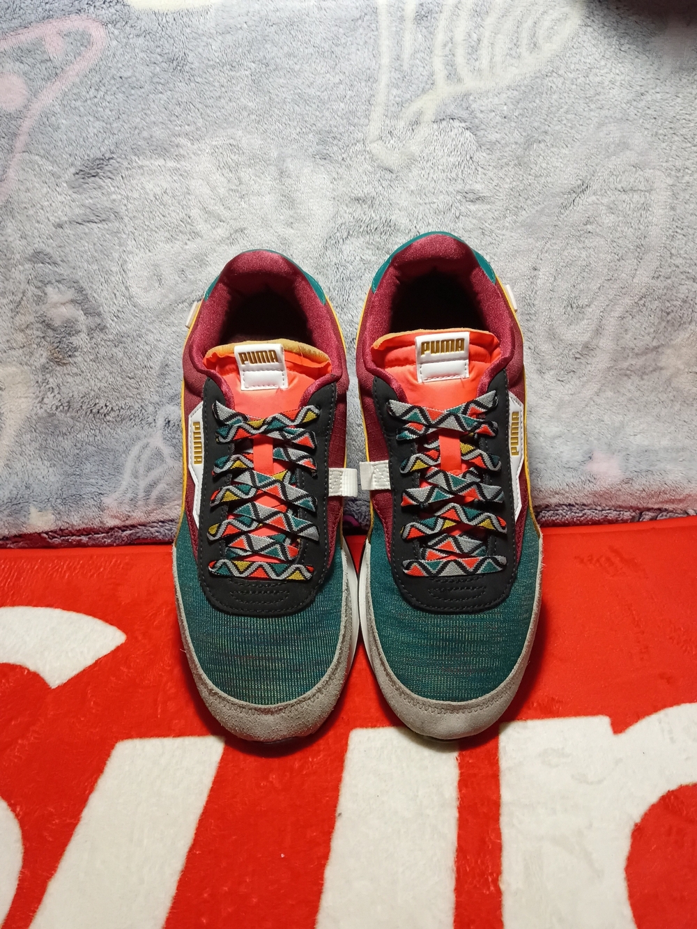 PUMA Future Rider Mix "Teal Green & Burnt Russet" Multicolor Sneakers – Sz 7.5M